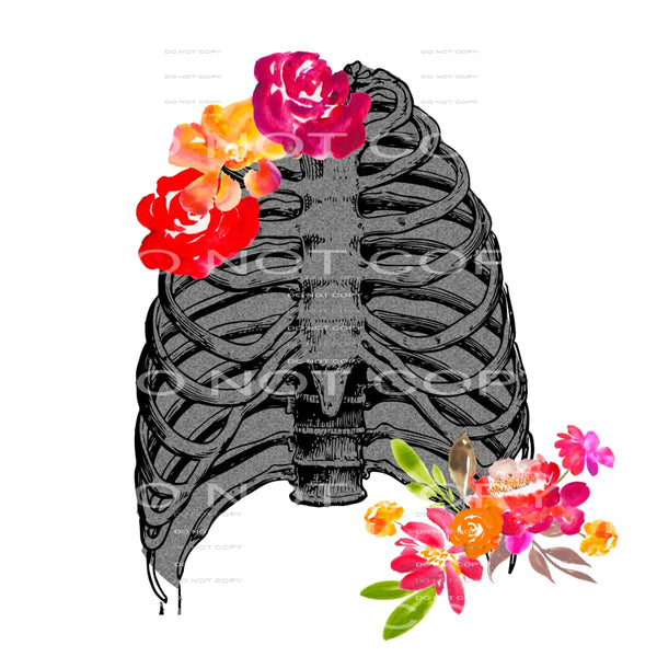 floral skeleton #8597 Sublimation transfers - Heat Transfer