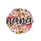 Flower Circle 11.5 inches custom Grunge Mama - Mimi - Mom -