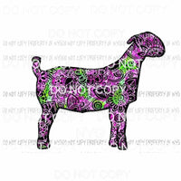 Flower Goat Sublimation transfers Heat Transfer