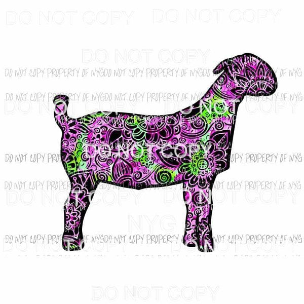 Flower Goat Sublimation transfers Heat Transfer
