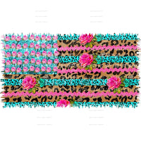 Flower Leopard Flag Sublimation transfers Heat Transfer