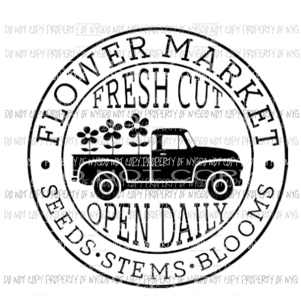 Flower Market 1 Sublimation transfers Heat Transfer