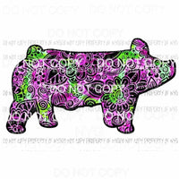 Flower Pig Sublimation transfers Heat Transfer
