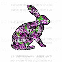Flower Rabbit Bunny Sublimation transfers Heat Transfer