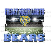 FNL 3 Bears Blue Gold CUSTOM YOU MUST ORDER 10 the first time Sublimation transfers Heat Transfer