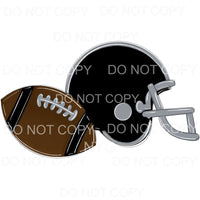Football and Helmet Black Grey #762 Sublimation transfers - 
