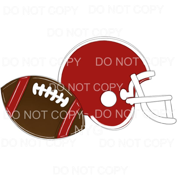 Football and Helmet Dark Red White #765 Sublimation 
