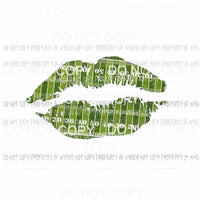 Football Field Lips #3 green Sublimation transfers Heat Transfer