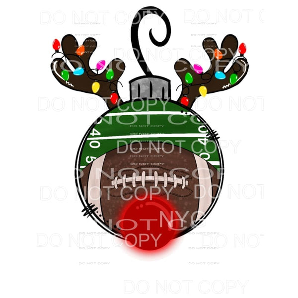 Football Rudolph Reindeer Ornament Christmas Lights #1061 