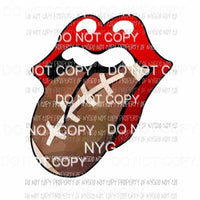 Football tongue rolling stones lips Sublimation transfers Heat Transfer