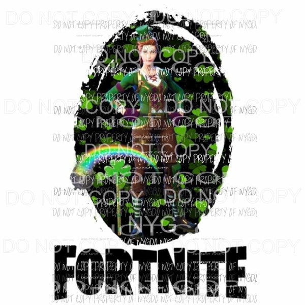 Fortnite Girl 2 st patricks day Sublimation transfers Heat Transfer
