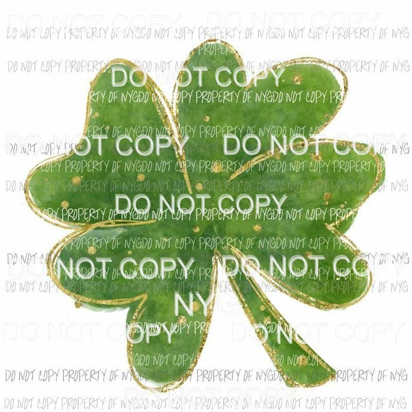 Four Leaf Clover watercolor shamrock Sublimation transfers Heat Transfer