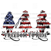 Freedom to ride cowboys USA flag Sublimation transfers Heat Transfer