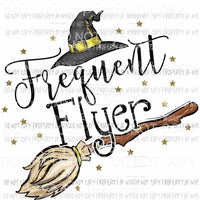 Frequent Flyer black and gold fall Halloween Sublimation transfers Heat Transfer