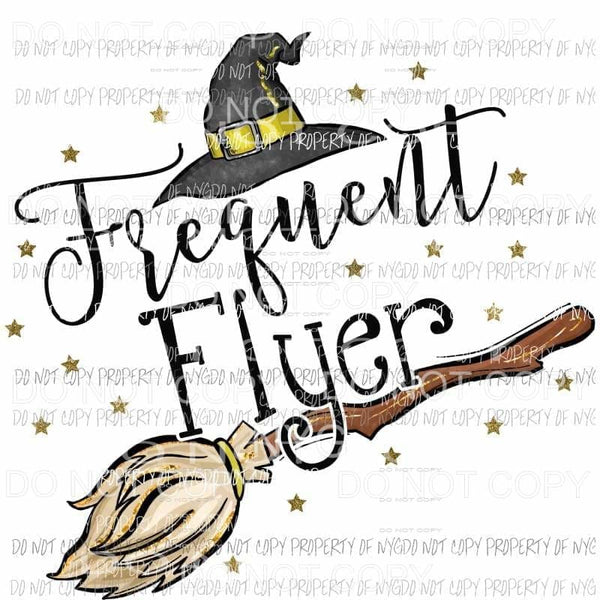 Frequent Flyer black and gold fall Halloween Sublimation transfers Heat Transfer