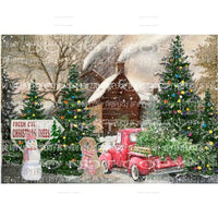 Fresh cut Trees Barn truck Christmas Dog Sublimation transfers Heat Transfer