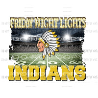 Friday night lights Indians Gold 2 Custom school Sublimation transfers Heat Transfer
