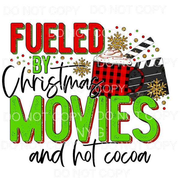 Fueled By Christmas Movies And Hot Cocoa Red Plaid Mug Gold 