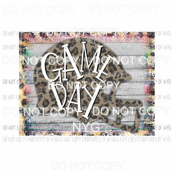 Game Day #1 leopard football helmet serape rustic wood Sublimation transfers Heat Transfer