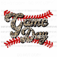 Game Day Baseball leopard Sublimation transfers Heat Transfer