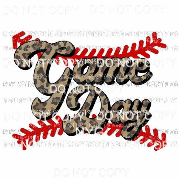 Game Day Baseball leopard Sublimation transfers Heat Transfer