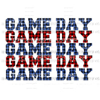 Game Day Blue and RED plaid Sublimation transfers Heat Transfer