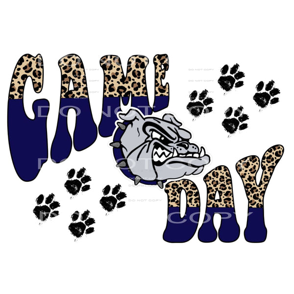 Game Day Bulldogs Navy Sublimation transfers - Heat Transfer