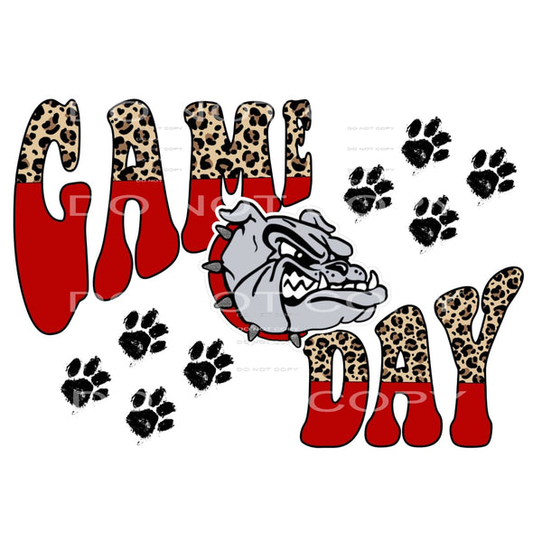 Game Day Bulldogs Red Sublimation transfers - Heat Transfer