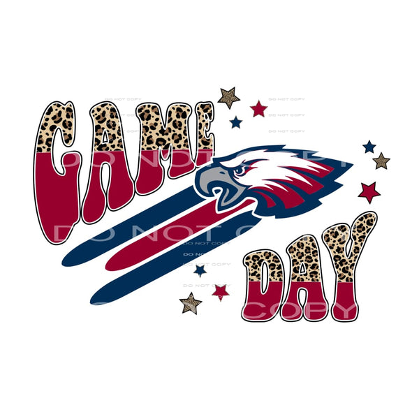 game day eagles maroon and blue Sublimation transfers - Heat