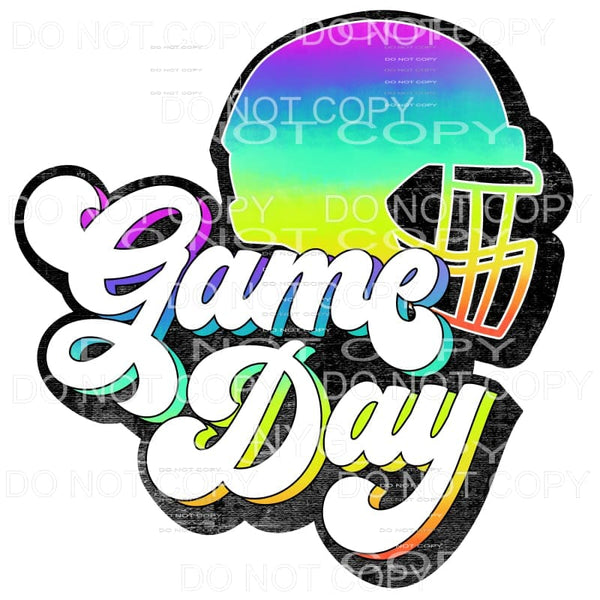 Game Day Helmet Rainbow Sublimation transfers - Heat 