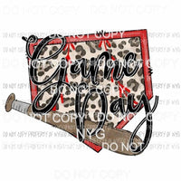 Game Day Home Plate leopard Sublimation transfers Heat Transfer