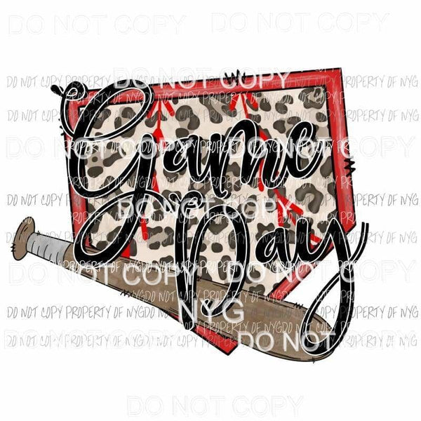 Game Day Home Plate leopard Sublimation transfers Heat Transfer
