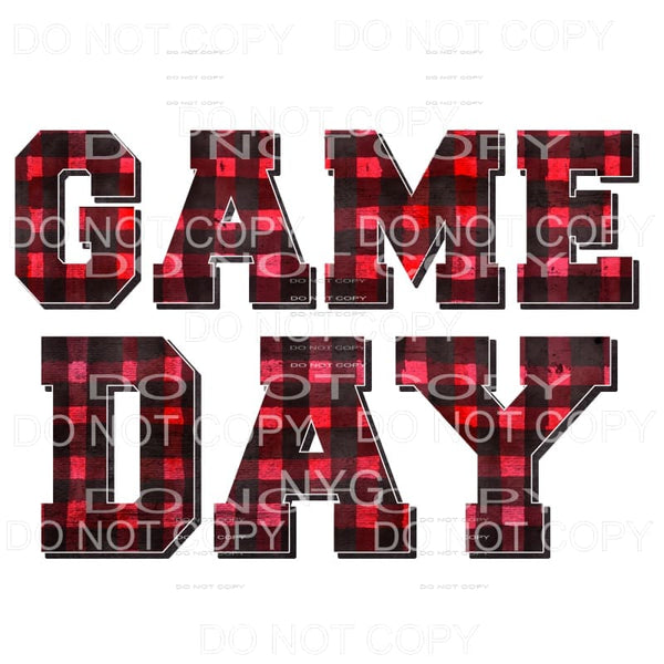 Game Day Plaid Sublimation transfers - Heat Transfer