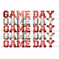 Game Day Red and grey Sublimation transfers Heat Transfer