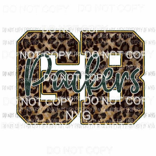 GB Packers letters leopard Green Bay Sublimation transfers Heat Transfer