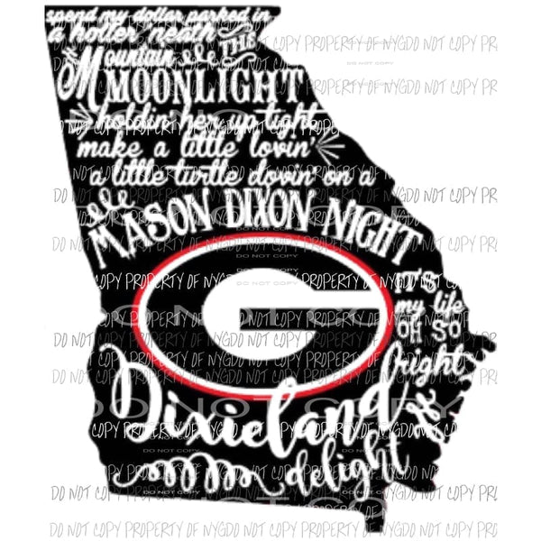 Georgia Bull dogs dixie state Sublimation transfers Heat Transfer