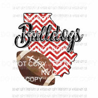 Georgia Bulldogs football chevron state Sublimation transfers Heat Transfer