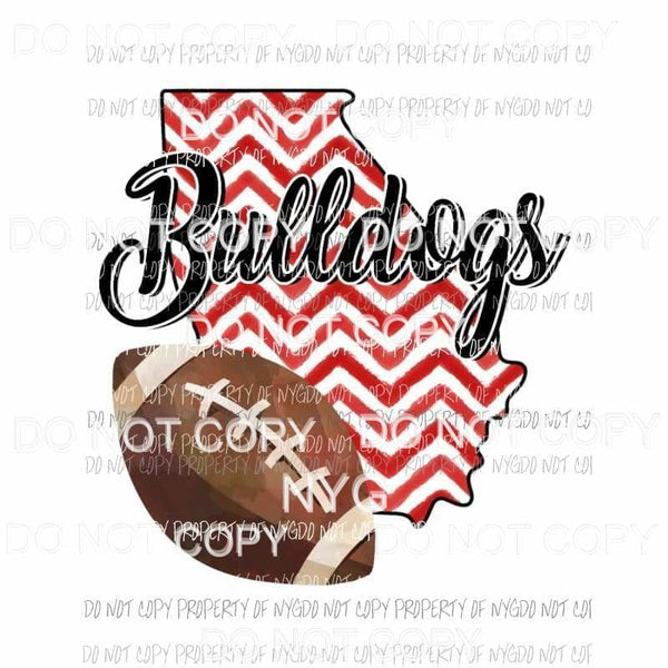 Georgia Bulldogs football chevron state Sublimation transfers Heat Transfer
