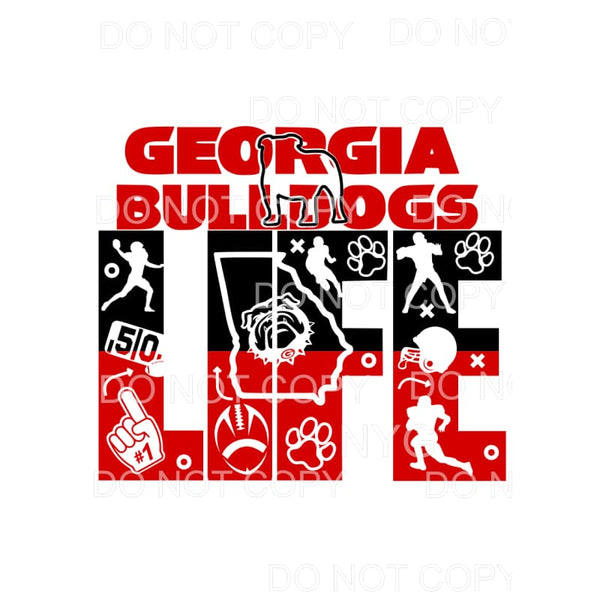 Georgia Bulldogs Life Football Red Black Sports Letters #94 