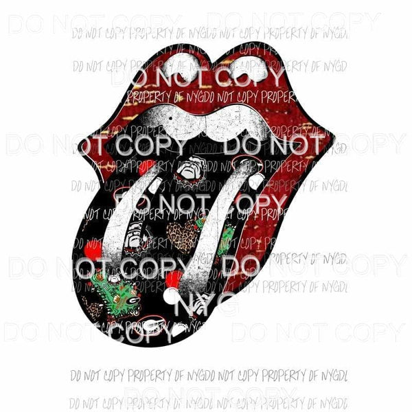 Georgia bulldogs rolling stones lips #1 Sublimation transfers Heat Transfer