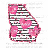 Georgia pink hearts black stripes Sublimation transfers Heat Transfer
