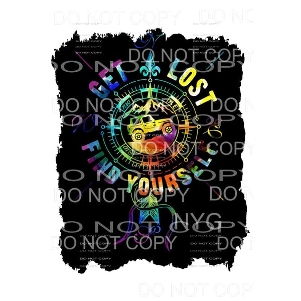 Get Lost Find Yourself Jeep Sublimation transfers - Heat 