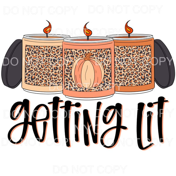 Getting Lit Leopard Candles Fall Colors Sublimation 