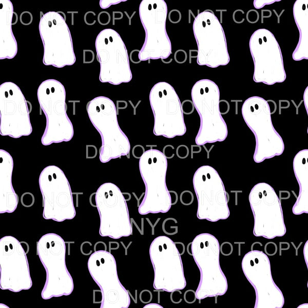 Ghost Black Background Halloween Sheet #184 Sublimation 