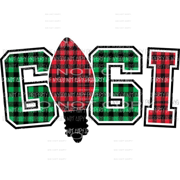 GIGI buffalo plaid tree light Sublimation transfers Heat Transfer