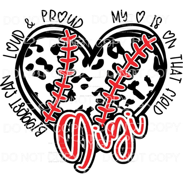 Gigi Leopard Heart Baseball Biggest Fan Sublimation 