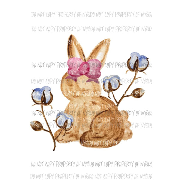 Girl Bunny with cotton Easter Sublimation transfers Heat Transfer