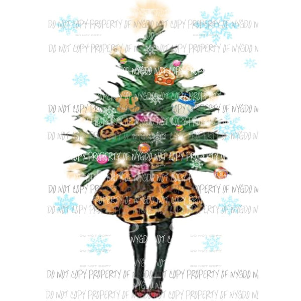 Girl - Christmas leopard Sublimation transfers Heat Transfer