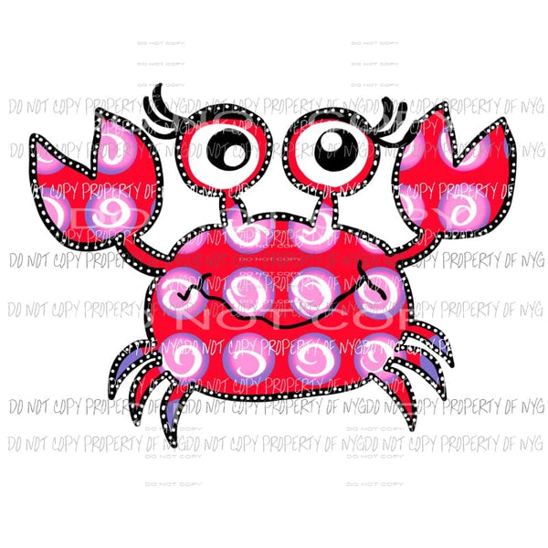 Girl Crab Sublimation transfers Heat Transfer
