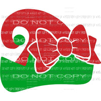 Girl Elf Hat red bow Sublimation transfers Heat Transfer